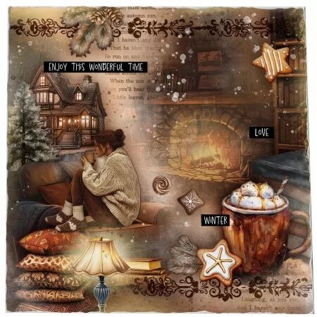 Die cuts - Collage Paper Elements - Hot cocoa - Studio Light