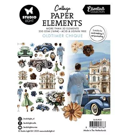 Die cuts - Collage Paper Elements - Oldtimer chique - Studio Light
