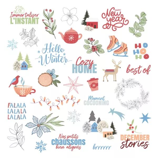 Die-cuts calque - Po�sie Hivernale