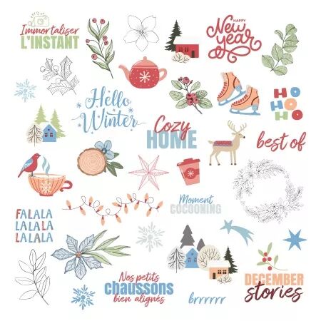 Die-cuts calque - Poésie Hivernale