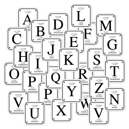 Die-cuts imprim&eacute;s Grandes lettres MURMURES - Floril&egrave;ges design