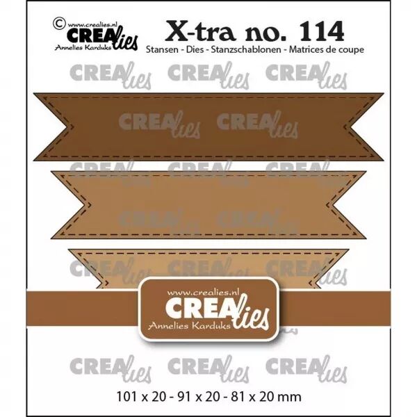 Die Xtra 114 - Fishtail Banners pointill�s  - Etiquettes  - Crealies