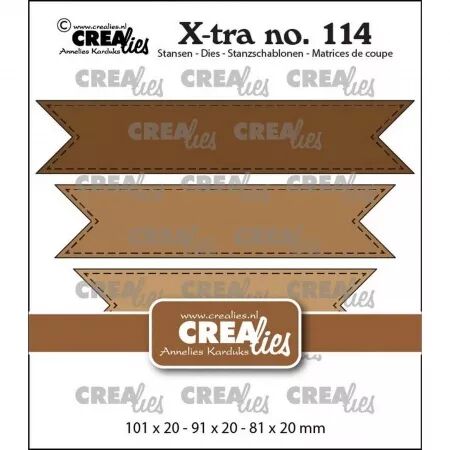 Die Xtra 114 - Fishtail Banners pointillés  - Etiquettes  - Crealies