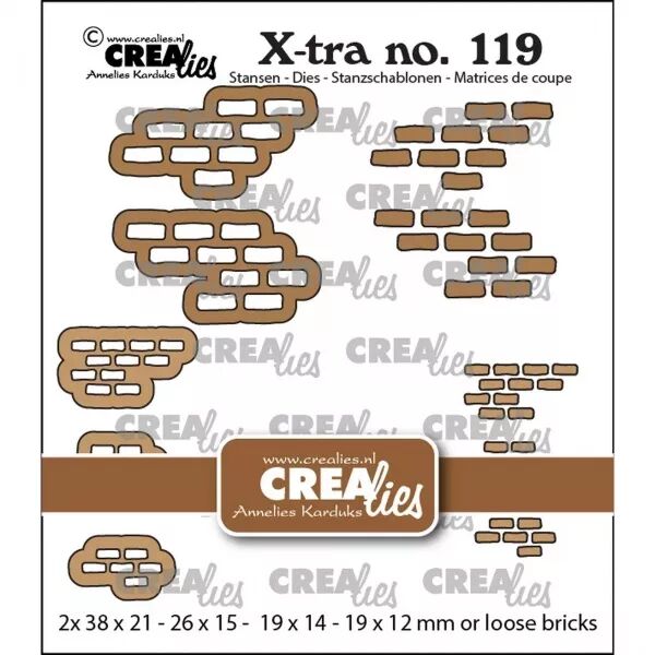 Die Xtra 119 - Mur de briques avec briques d�tach�es, petites et moyennes - Crealies