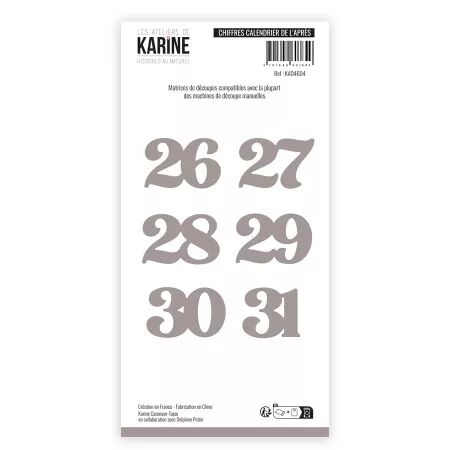 Dies - Chiffres Calendrier de l\'apr&egrave;s - Histoires au naturel - Ateliers de Karine