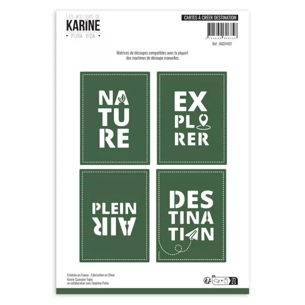 Dies Cartes � cr�er Destination - Pura Vida - Ateliers de Karine
