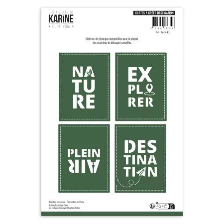 Dies Cartes &agrave; cr&eacute;er Destination - Pura Vida - Ateliers de Karine