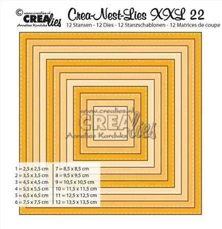 Dies Crea-Nest-Lies-XXL 22 - Carr�s Stitched - Traits de couture