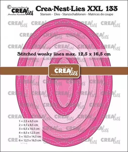 Dies Crea-Nest-Lies-XXL133 - Ovalswith wonky lines