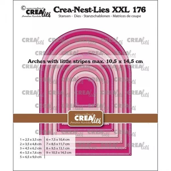 Dies Crea-Nest-Lies-XXL176 - Arches bord�es de traits - Crealies