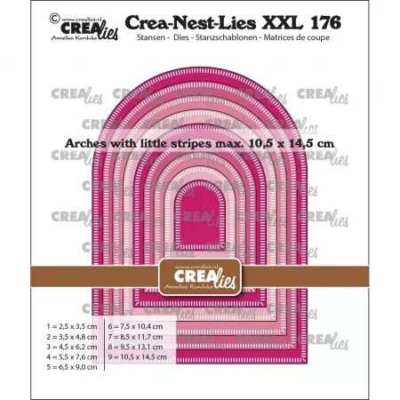 Dies Crea-Nest-Lies-XXL176 - Arches bordées de traits - Crealies