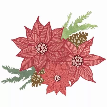 Dies et tampons - Poinsettia trio - Sizzix