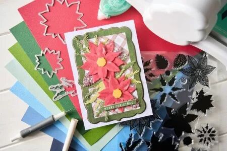 Dies et tampons - Poinsettia trio - Sizzix