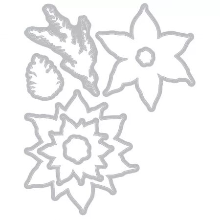 Dies et tampons - Poinsettia trio - Sizzix