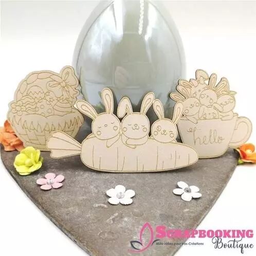 Embellissement - Lapinous et panier de P�ques