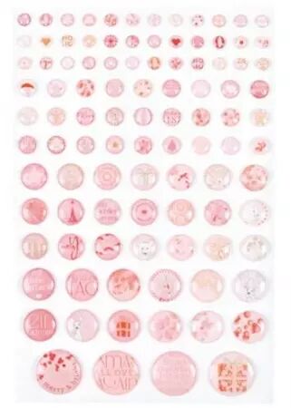 Enamel dots autocollants - Averses de neige roses