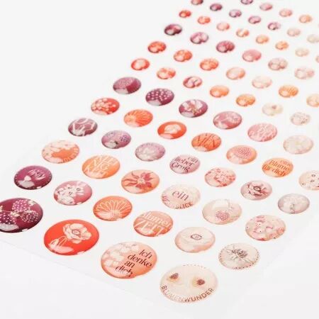 Enamel dots autocollants - Le temps des fleurs orange/prune - Alexandra Renke