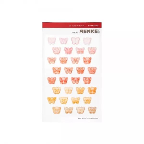 Enamel dots autocollants - papillons jaune orange - Alexandra Renke