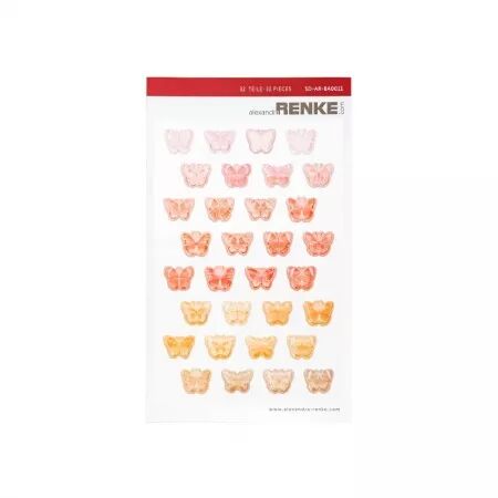 Enamel dots autocollants - papillons jaune orange - Alexandra Renke