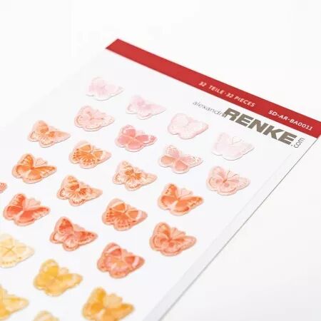 Enamel dots autocollants - papillons jaune orange - Alexandra Renke
