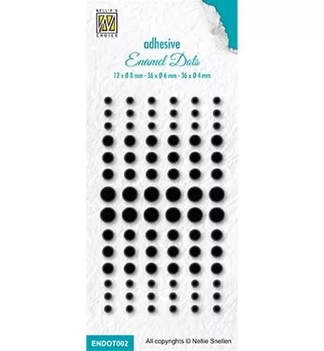 Enamel dots brillants adh�sifs - Noir