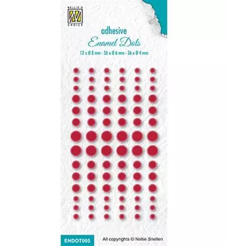 Enamel dots brillants adh�sifs - Rouge