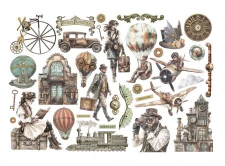 Ephemera adh&eacute;sifs - Voyages fantastiques - Stamperia