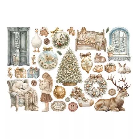 Ephemera adh&eacute;sifs - White Christmas - Stamperia