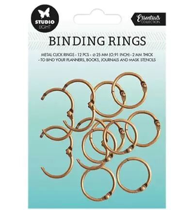 Essentials Binding Click Rings - bronze - 25 mm ext�rieur - lot de 12
