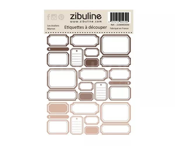 Etiquettes � d�couper - Les �coliers - Marron