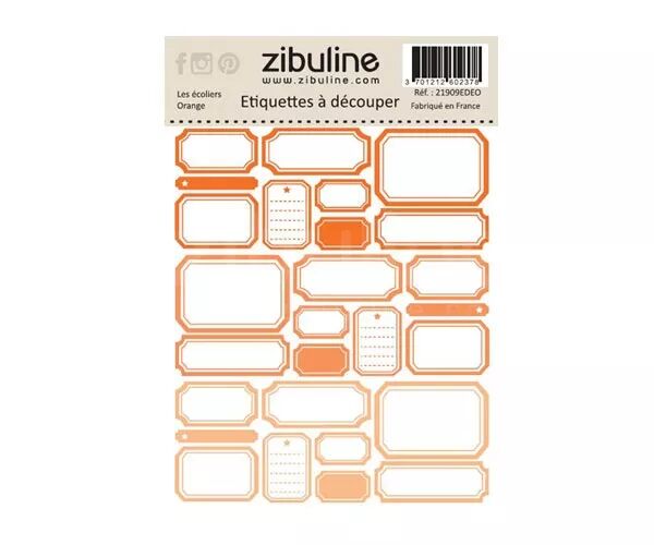 Etiquettes � d�couper - Les �coliers - Orange