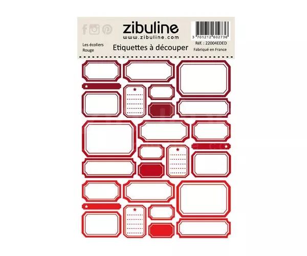 Etiquettes � d�couper - Les �coliers - Rouge