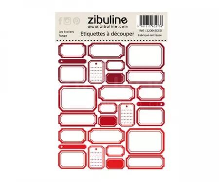 Etiquettes à découper - Les écoliers - Rouge