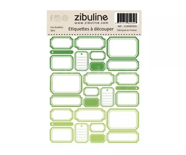 Etiquettes � d�couper - Les �coliers - Vert