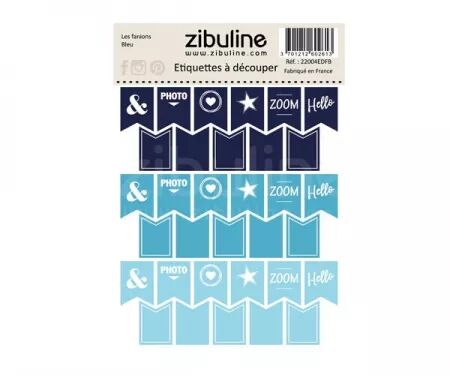 Etiquettes à découper - Les fanions - Bleu