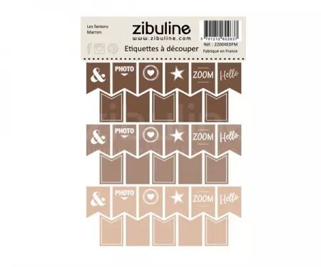 Etiquettes à découper - Les fanions - Marron