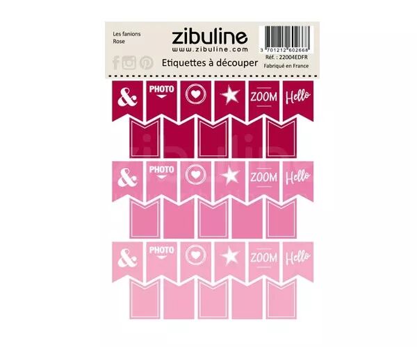 Etiquettes � d�couper - Les fanions - Rose