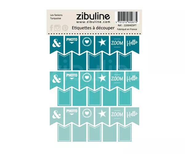 Etiquettes � d�couper - Les fanions - Turquoise