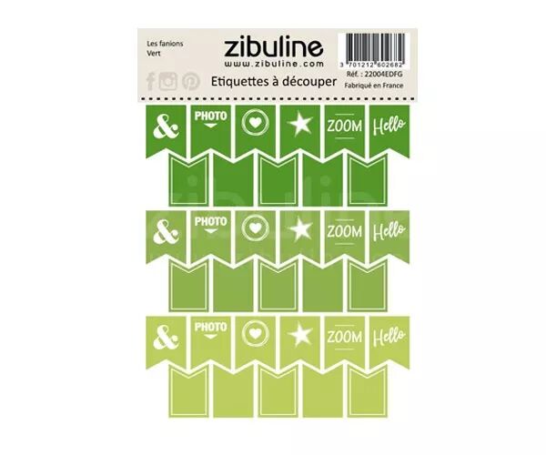 Etiquettes � d�couper - Les fanions - Vert