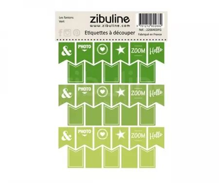 Etiquettes à découper - Les fanions - Vert