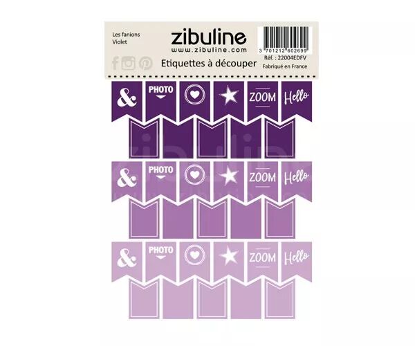 Etiquettes � d�couper - Les fanions - Violet