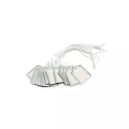Etiquettes bijoutier - carr� argent� - lot de 15