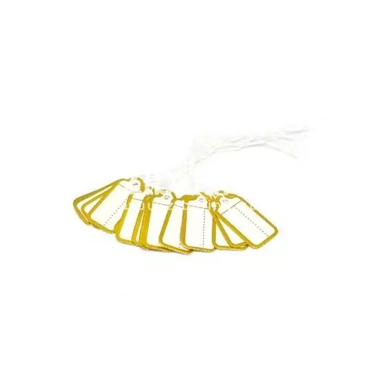 Etiquettes bijoutier - rectangle dor� - lot de 15