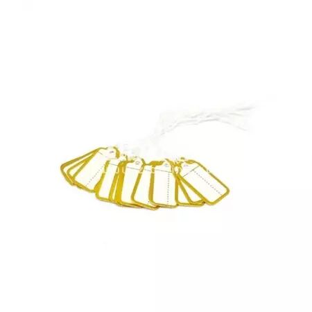 Etiquettes bijoutier - rectangle doré - lot de 15