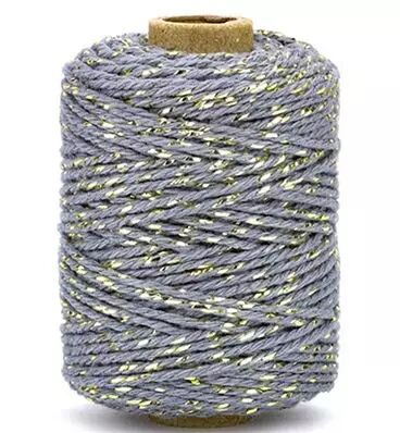 Ficelle en coton - Gris fonc� / Or
