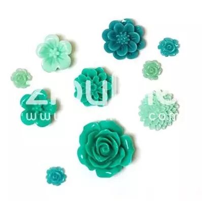 Fleurs en r�sine - Turquoise
