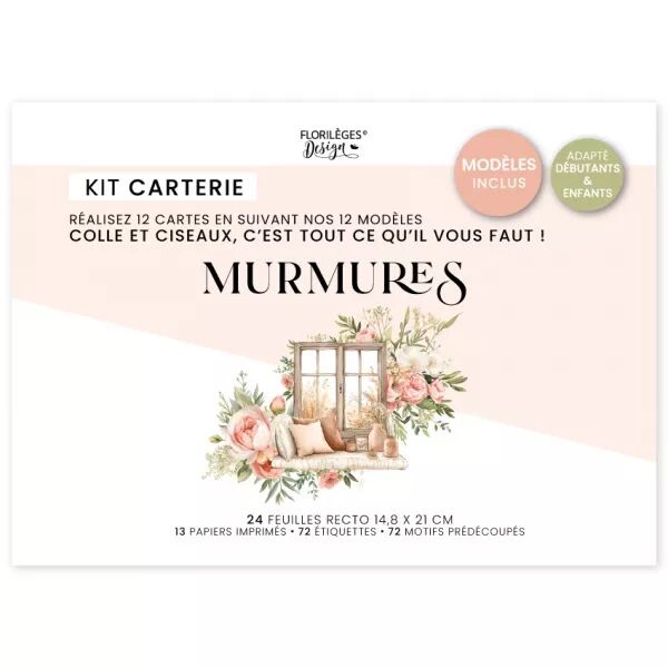 Kit cr�atif 12 cartes MURMURES - Floril�ges design