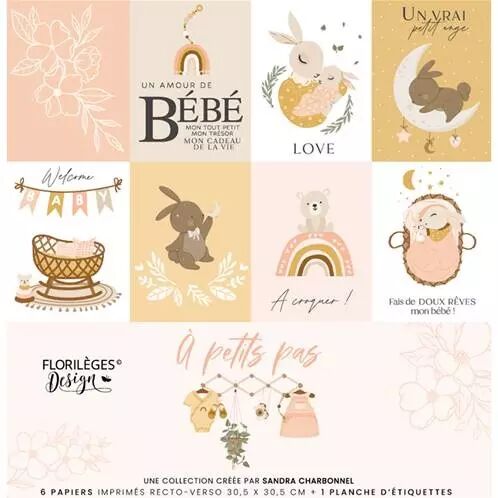 Kit papiers imprim�s - A Petits Pas - Girl