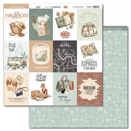 Kit papiers imprim&eacute;s - Horizons - Floril&egrave;ges Design
