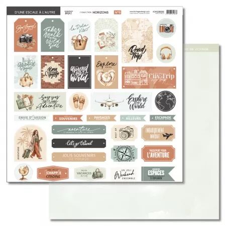 Kit papiers imprim&eacute;s - Horizons - Floril&egrave;ges Design